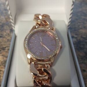 INC  NWT Women's Rose Gold Link Watch